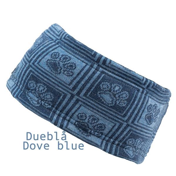 Canelana merino wool headband - paw print pattern