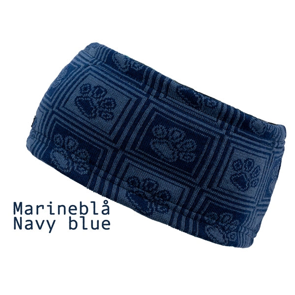 Canelana merino wool headband - paw print pattern