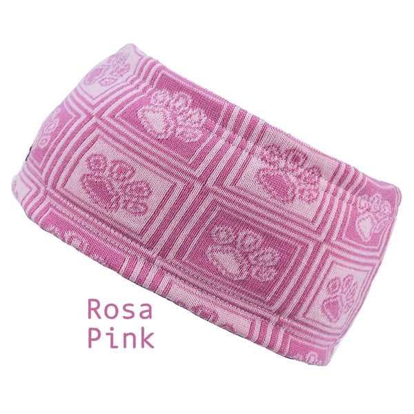 Canelana merino wool headband - paw print pattern