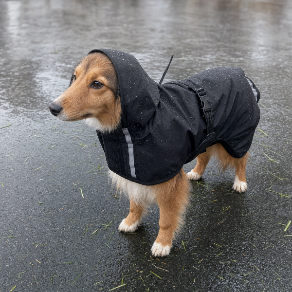 Cover sort vind-/regndekken hund