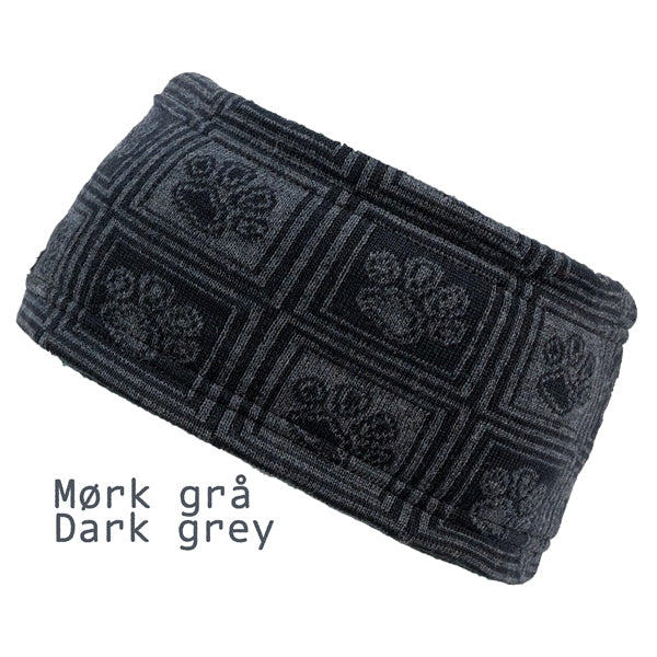 Canelana merino wool headband - paw print pattern