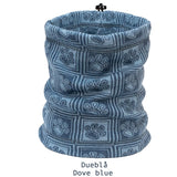 Dakota merino wool neck warmer with paw print pattern